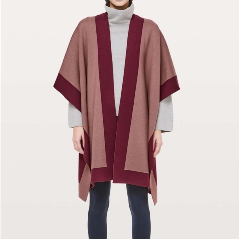 Lululemon Bundle Up Wrap wool poncho Spanish oak - Picture 5 of 6